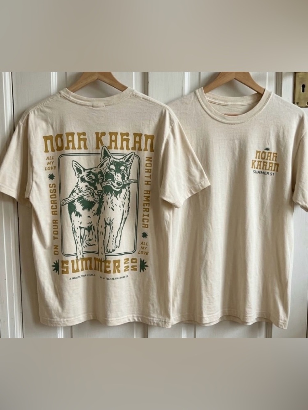 Noah Kahan Dogs All My Love Cream Tan Indie Folk Concert Graphic T-Shirt